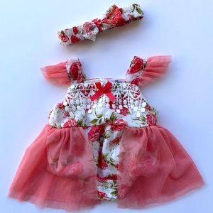 🌹👼🏻New Born Rosey Dress👼🏻🌹